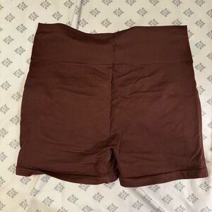 Brown Booty Scrunch workout shorts